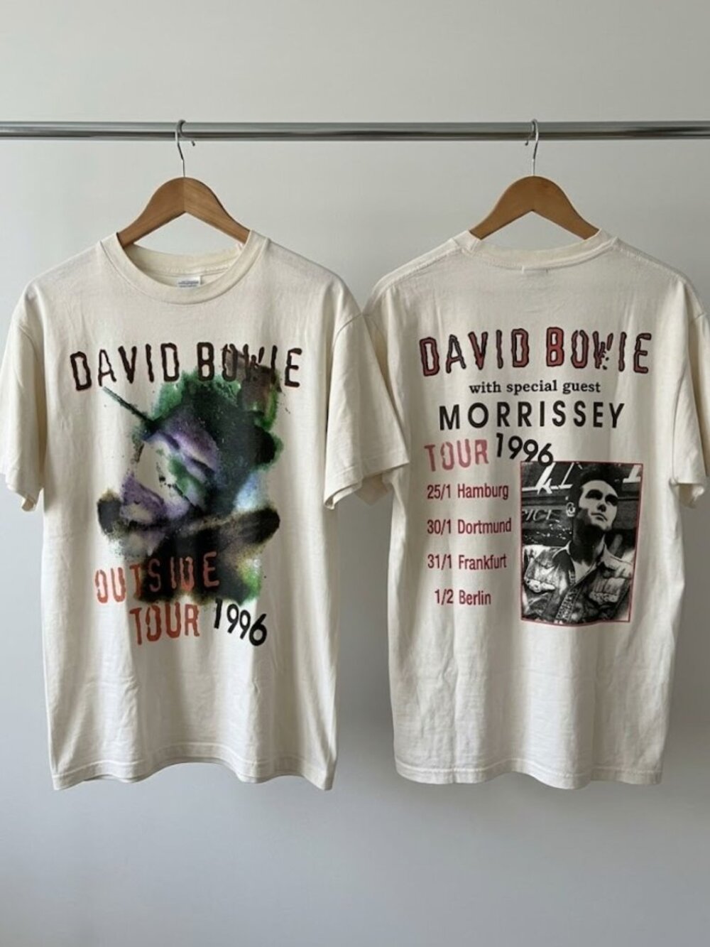 1996 David Bowie and Morrissey Outside Tour T-Shirt Reprint
